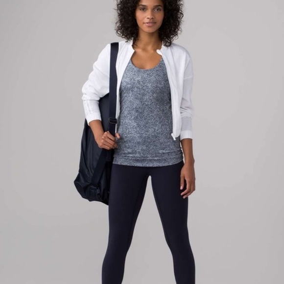 Lululemon Cool Racerback Tank Top Rio Mist White Black - Picture 3 of 12